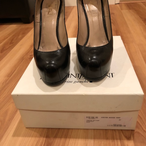 YSL Saint Laurent black shoes size 7 designer - Picture 2 of 7